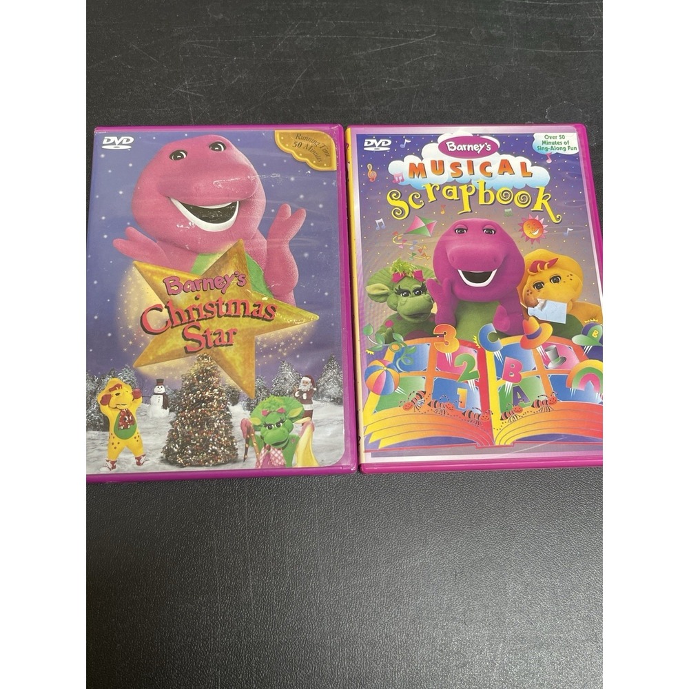 Vintage Barney Children's DVD Lot Of 2 Musical Scrapbook Christmas Star